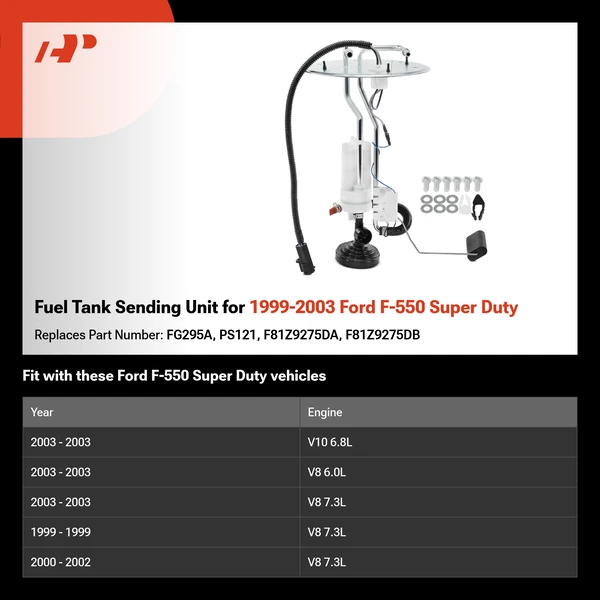 Fuel Tank Sending Unit for 1999-2003 Ford F-550 Super Duty