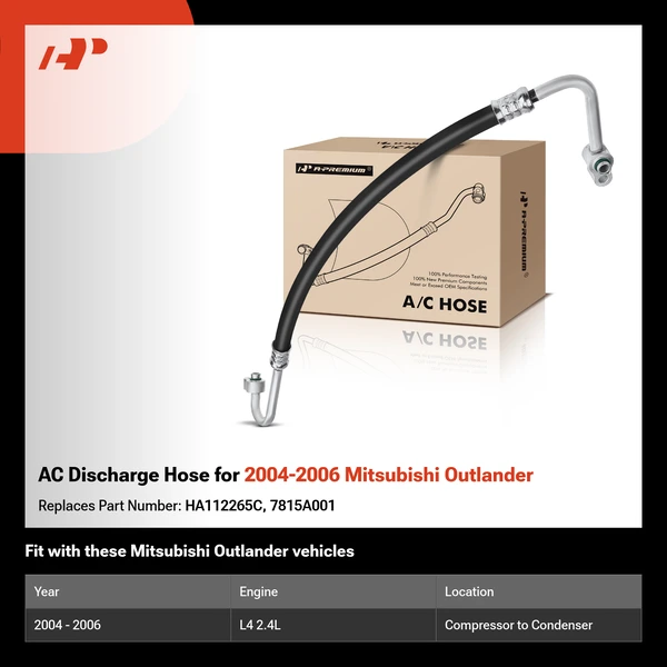 AC Discharge Hose for 2004-2006 Mitsubishi Outlander