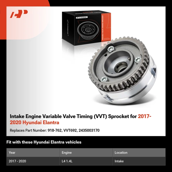 Intake Engine Variable Valve Timing (VVT) Sprocket for 2017-2020 Hyundai Elantra