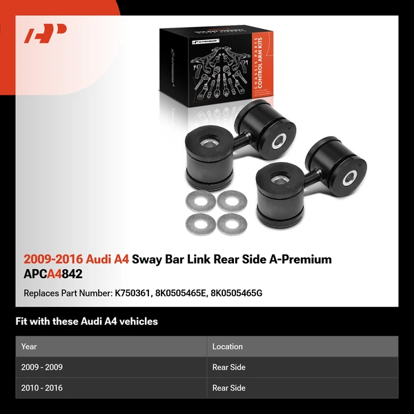 2009-2016 Audi A4 Sway Bar Link Rear Side A-Premium APCA4842