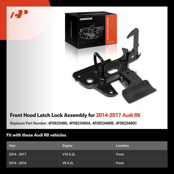 Front Hood Latch Lock Assembly for 2014-2017 Audi R8