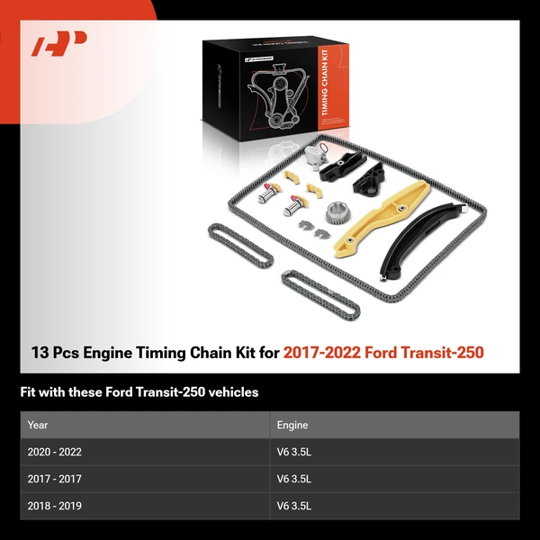 13 Pcs Engine Timing Chain Kit for 2017-2022 Ford Transit-250