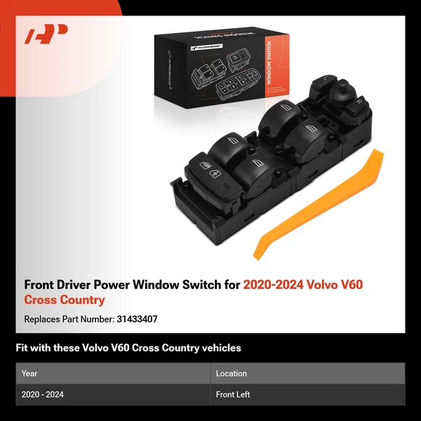 Front Driver Power Window Switch for 2020-2024 Volvo V60 Cross Country