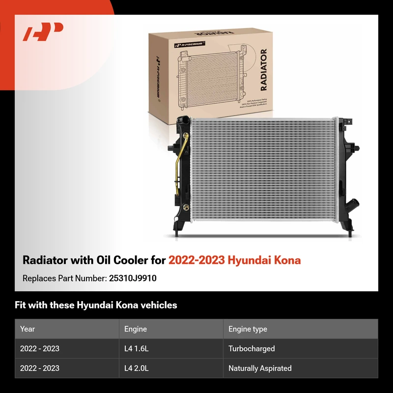 Radiator with Oil Cooler for 2022-2023 Hyundai Kona