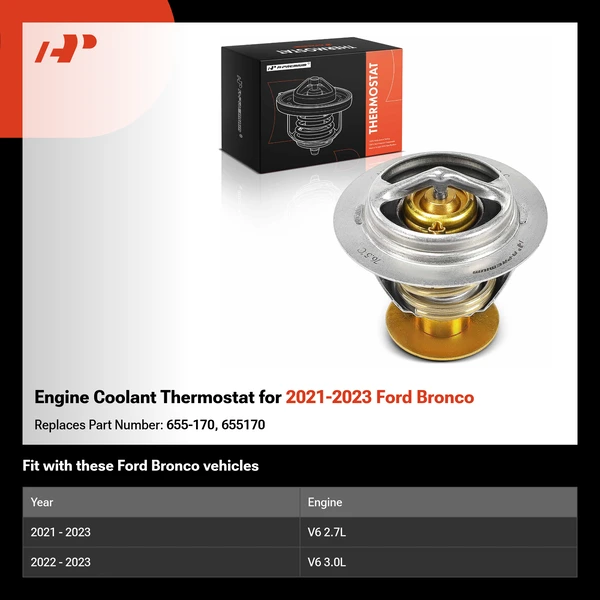 Engine Coolant Thermostat for 2021-2023 Ford Bronco