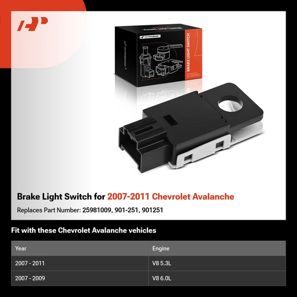 Brake Light Switch for 2007-2011 Chevrolet Avalanche