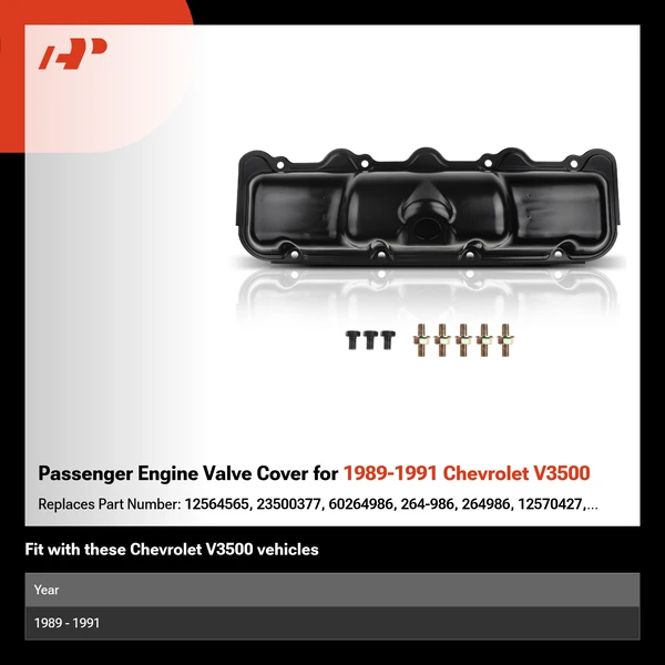 Passenger Engine Valve Cover for 1989-1991 Chevrolet V3500