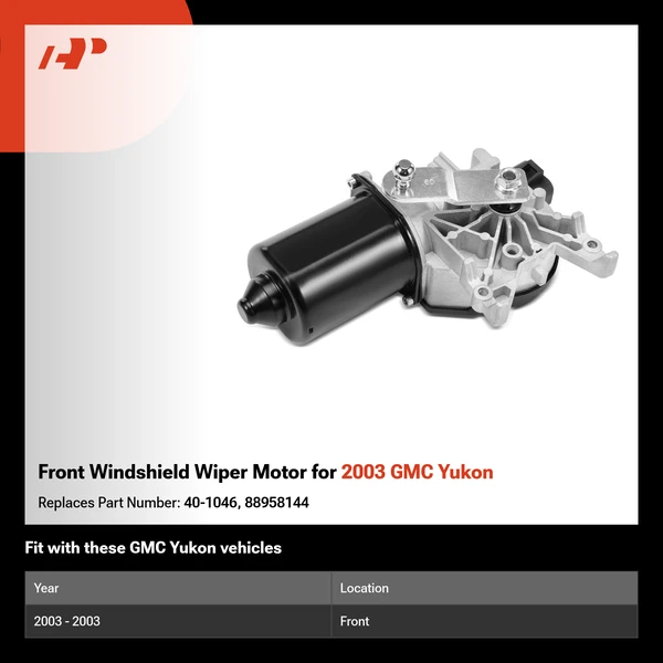 Front Windshield Wiper Motor for 2003 GMC Yukon