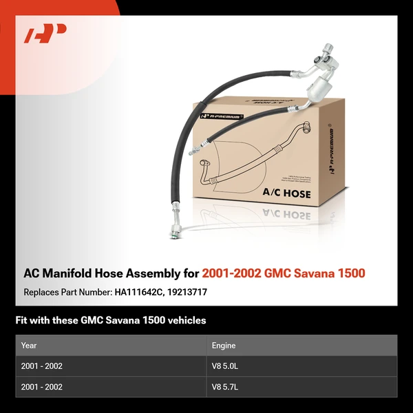 AC Manifold Hose Assembly for 2001-2002 GMC Savana 1500