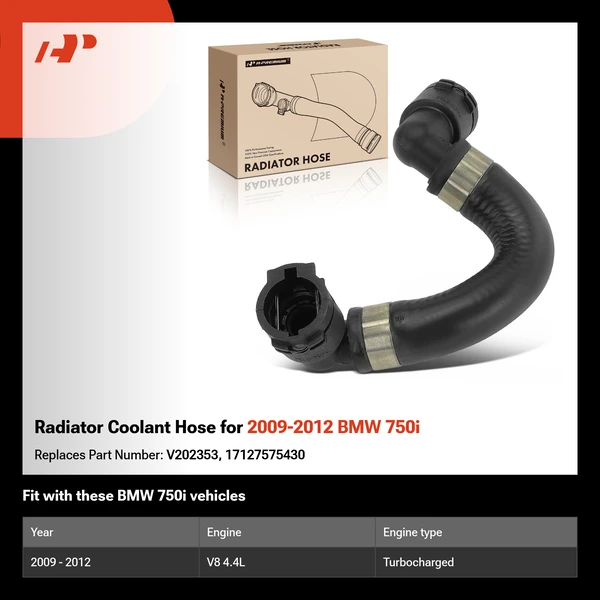 Radiator Coolant Hose for 2009-2012 BMW 750i