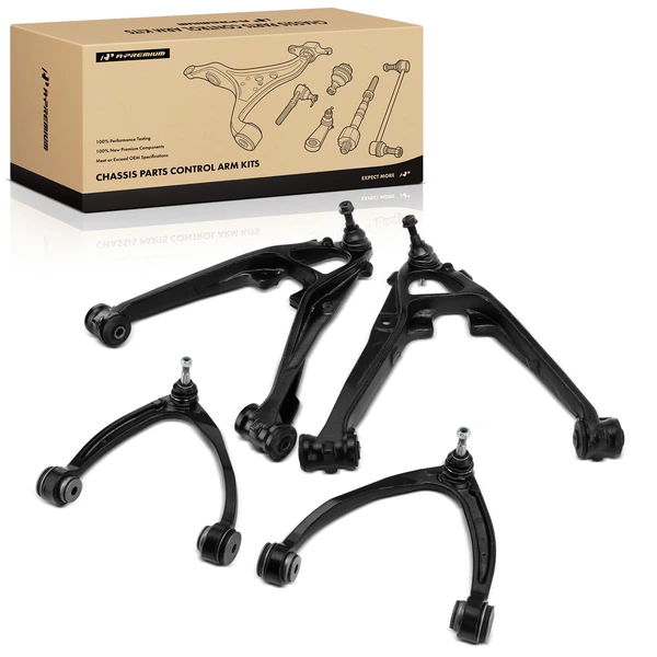 2007-2015 Chevrolet Silverado 1500 4-Pc Control Arm and Ball Joint Kit, Front Lower & Upper with Ball Joint A-Premium APCA3172
