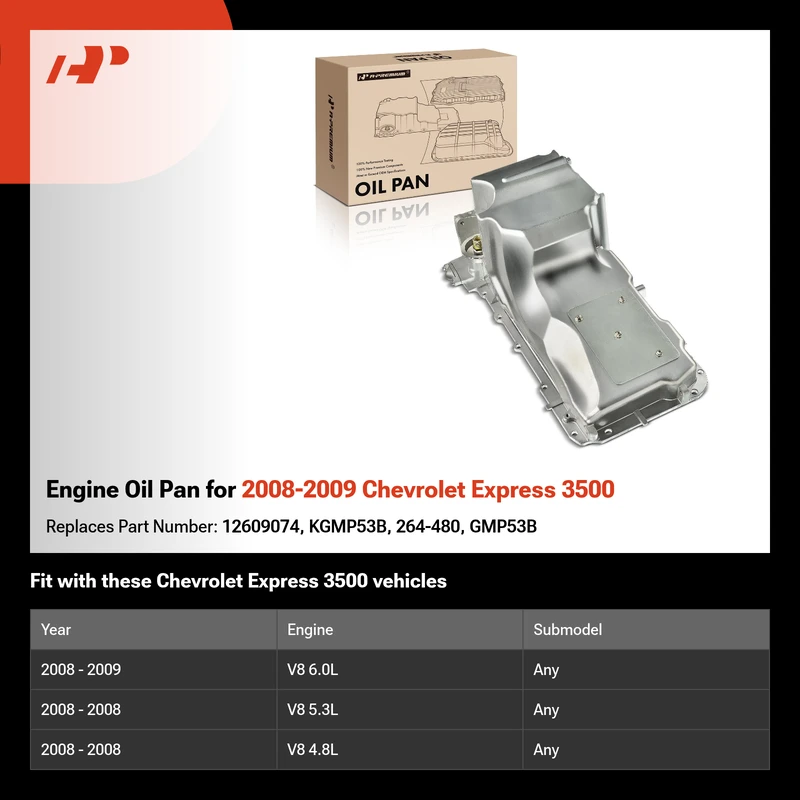 Engine Oil Pan for 2008-2009 Chevrolet Express 3500