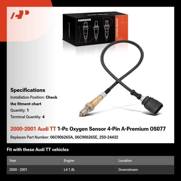 2000-2001 Audi TT 1-Pc Oxygen Sensor 4-Pin A-Premium OS077