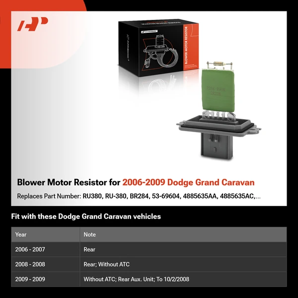 Blower Motor Resistor for 2006-2009 Dodge Grand Caravan