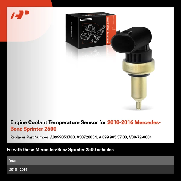 Engine Coolant Temperature Sensor for 2010-2016 Mercedes-Benz Sprinter 2500