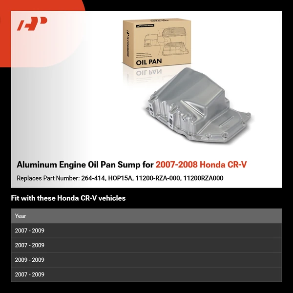 Aluminum Engine Oil Pan Sump for 2007-2008 Honda CR-V