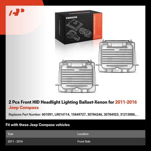 2 Pcs Front HID Headlight Lighting Ballast-Xenon for 2011-2016 Jeep Compass