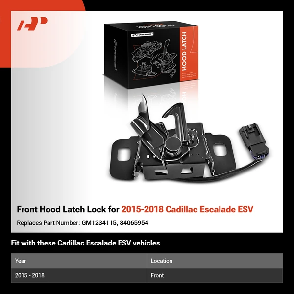 Front Hood Latch Lock for 2015-2018 Cadillac Escalade ESV