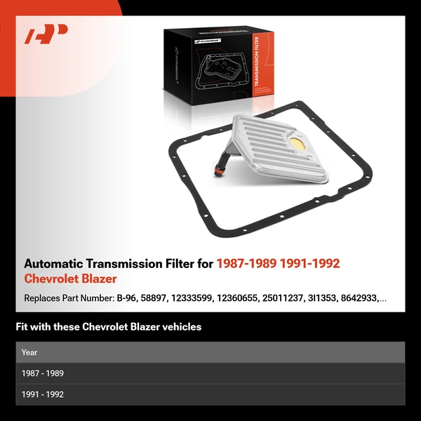 Automatic Transmission Filter for 1987-1989 1991-1992 Chevrolet Blazer