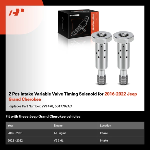 2 Pcs Intake Variable Valve Timing Solenoid for 2016-2022 Jeep Grand Cherokee