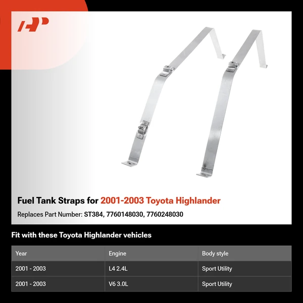 Fuel Tank Straps for 2001-2003 Toyota Highlander