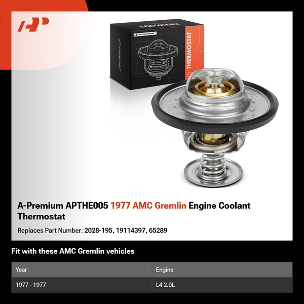 A-Premium APTHE005 1977 AMC Gremlin Engine Coolant Thermostat