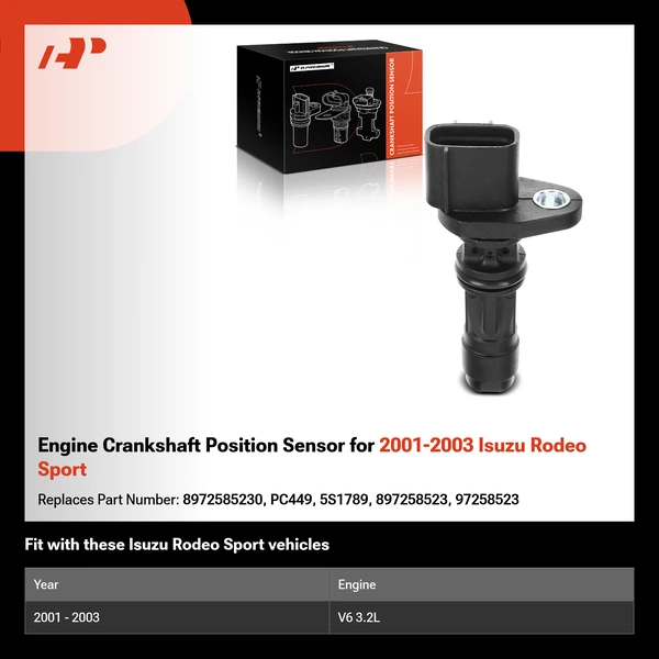 Engine Crankshaft Position Sensor for 2001-2003 Isuzu Rodeo Sport