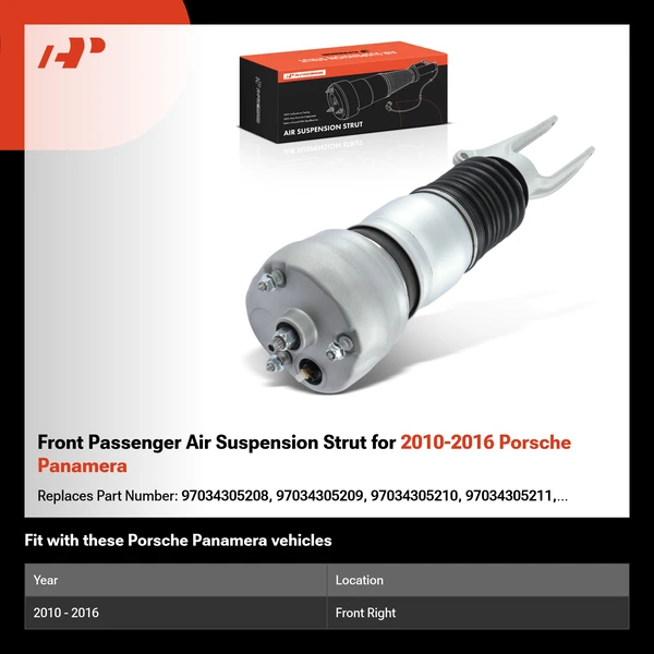 Front Passenger Air Suspension Strut for 2010-2016 Porsche Panamera