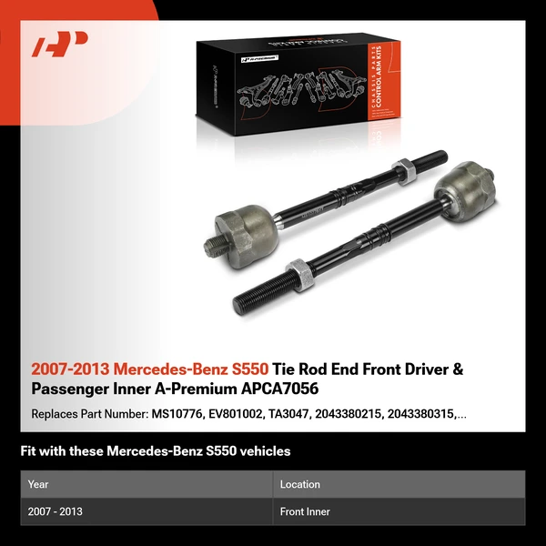 2007-2013 Mercedes-Benz S550 Tie Rod End Front Driver & Passenger Inner A-Premium APCA7056
