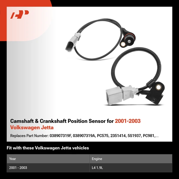 Camshaft & Crankshaft Position Sensor for 2001-2003 Volkswagen Jetta