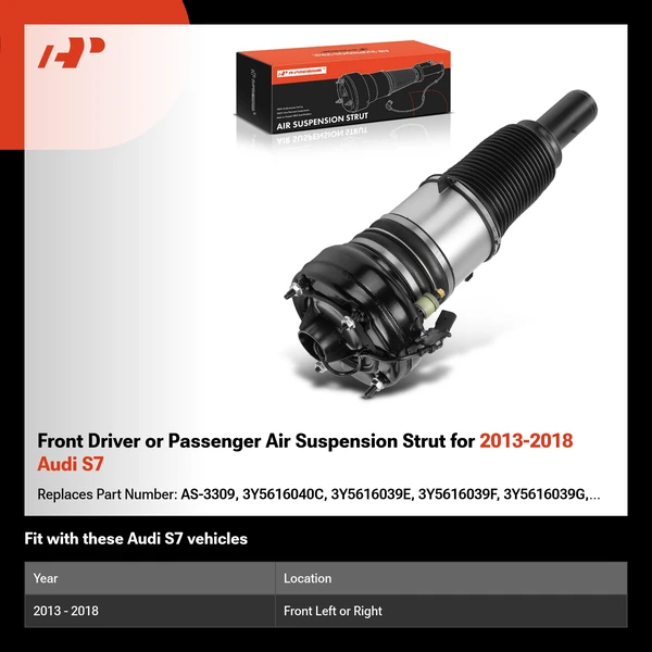Front Driver or Passenger Air Suspension Strut for 2013-2018 Audi S7