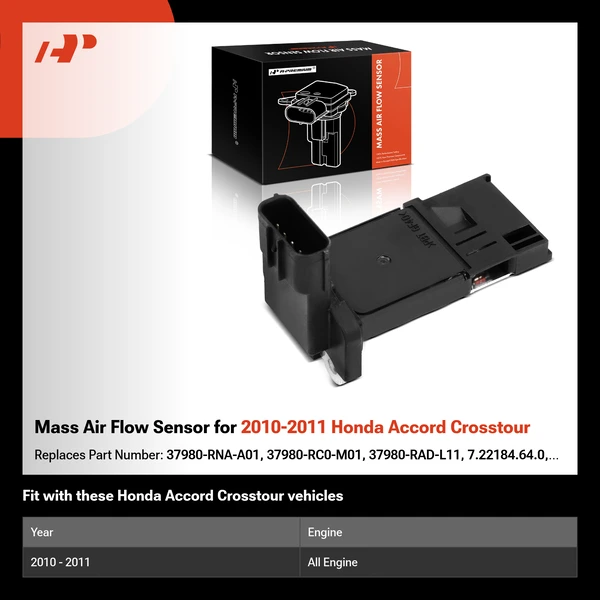 Mass Air Flow Sensor for 2010-2011 Honda Accord Crosstour
