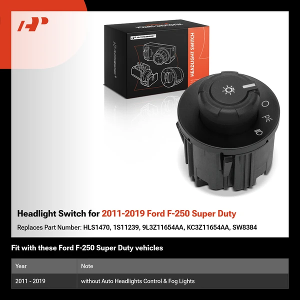 Headlight Switch for 2011-2019 Ford F-250 Super Duty