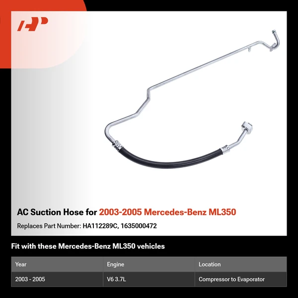 AC Suction Hose for 2003-2005 Mercedes-Benz ML350