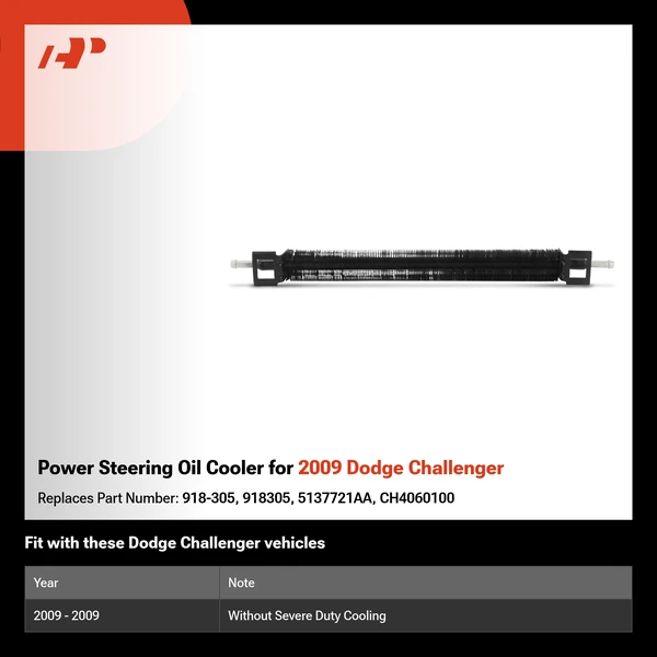 Power Steering Oil Cooler for 2009 Dodge Challenger
