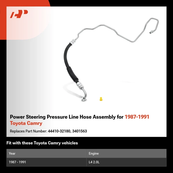 Power Steering Pressure Line Hose Assembly for 1987-1991 Toyota Camry