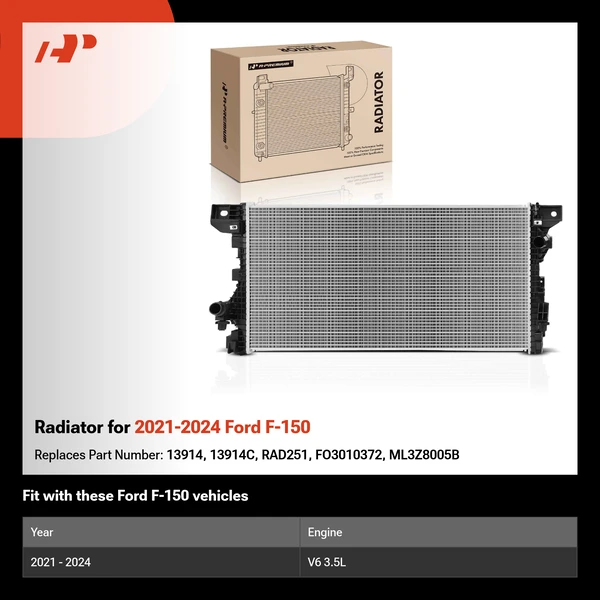 Radiator for 2021-2024 Ford F-150
