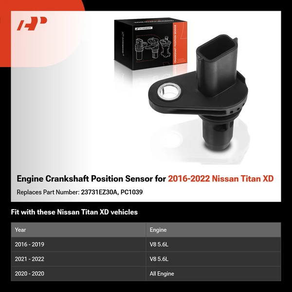 Engine Crankshaft Position Sensor for 2016-2022 Nissan Titan XD