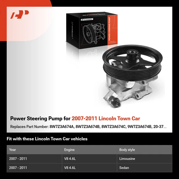 Power Steering Pump for 2007-2011 Lincoln Town Car