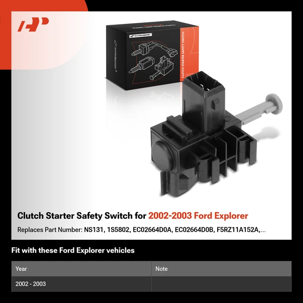 Clutch Starter Safety Switch for 2002-2003 Ford Explorer