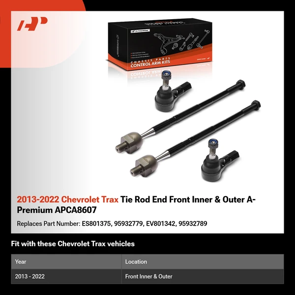 2013-2022 Chevrolet Trax Tie Rod End Front Inner & Outer A-Premium APCA8607
