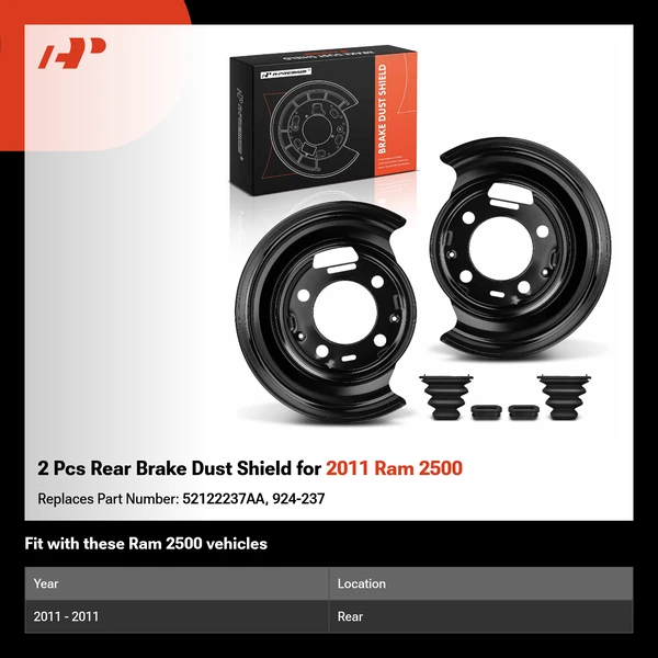 2 Pcs Rear Brake Dust Shield for 2011 Ram 2500