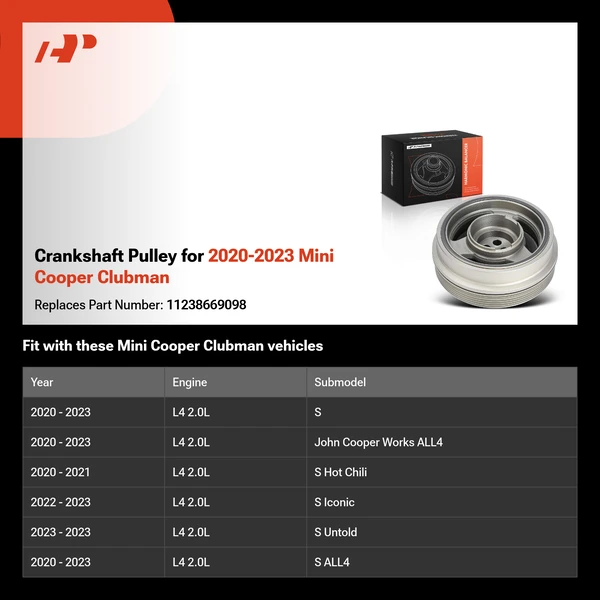 Crankshaft Pulley for 2020-2023 Mini Cooper Clubman