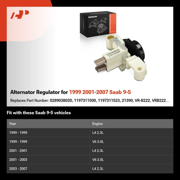 Alternator Regulator for 1999 2001-2007 Saab 9-5
