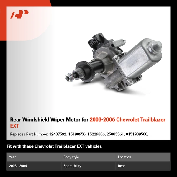 Rear Windshield Wiper Motor for 2003-2006 Chevrolet Trailblazer EXT