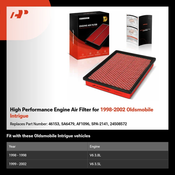 High Performance Engine Air Filter for 1998-2002 Oldsmobile Intrigue