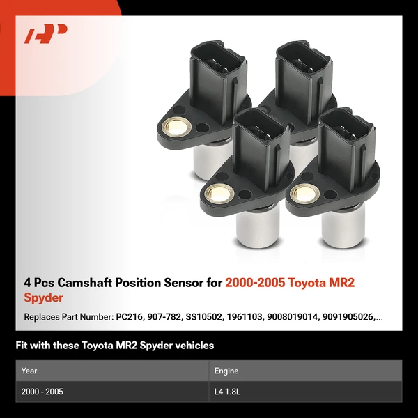 4 Pcs Camshaft Position Sensor for 2000-2005 Toyota MR2 Spyder