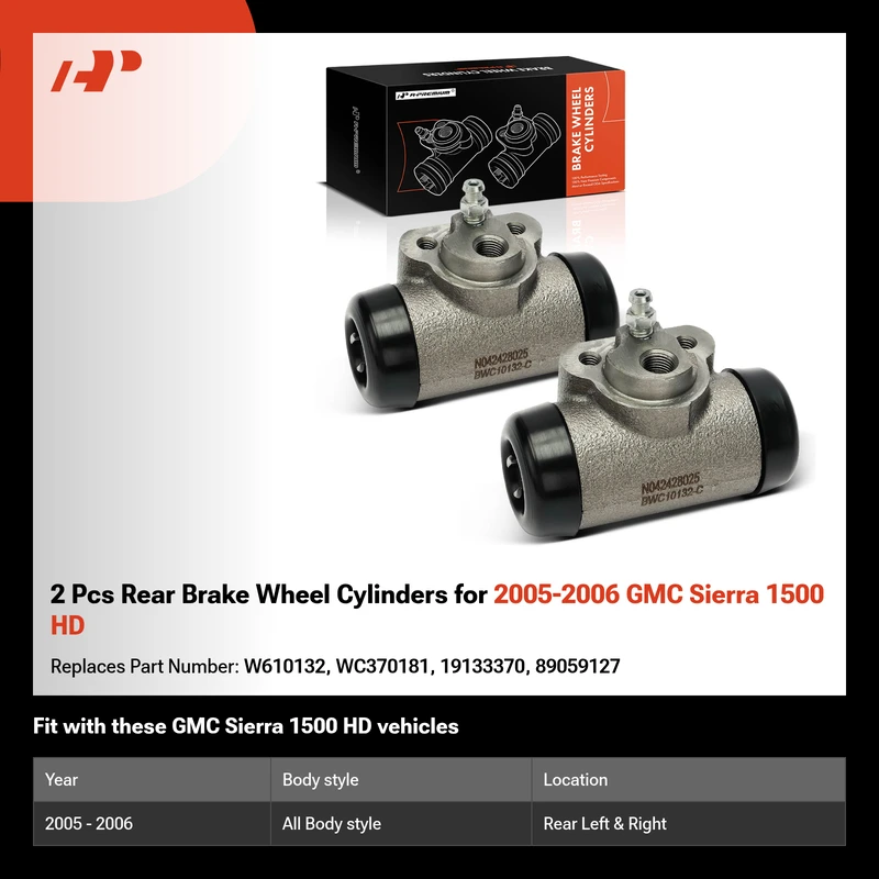 2 Pcs Rear Brake Wheel Cylinders for 2005-2006 GMC Sierra 1500 HD