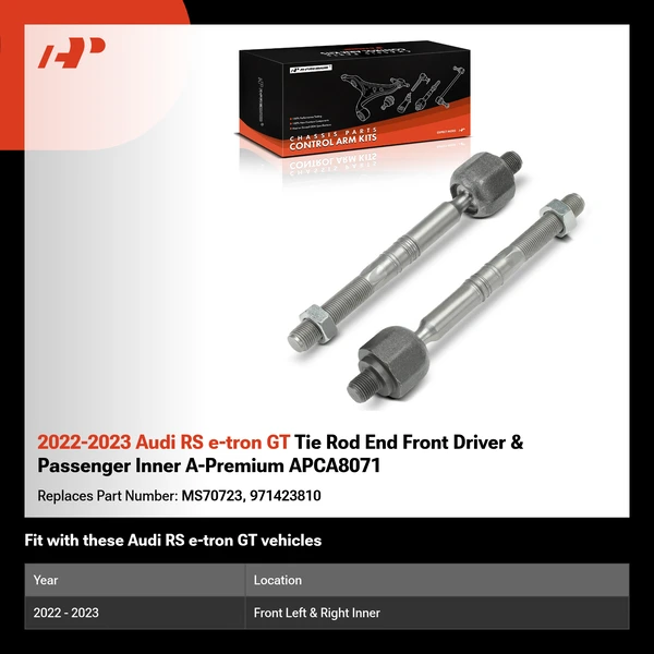 2022-2023 Audi RS e-tron GT Tie Rod End Front Driver & Passenger Inner A-Premium APCA8071