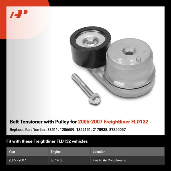 Belt Tensioner with Pulley for 2005-2007 Freightliner FLD132